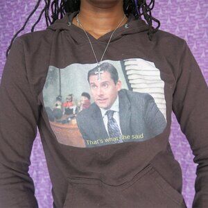 Delta Fleece "that's what she said" the office hoodie sweater in black size s